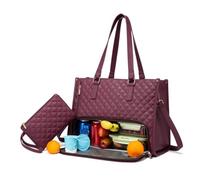 B,2 in 1Lunch Tote Bag for Women - Stylish Large Work Bag with Insulated Lunch Compartment, Professional Business Handbag for Office, Commute, or Travel - Ultimate Lunch & Work Tote Combo