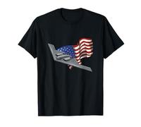 B-2 Stealth Bomber Aircraft Enthusiasts American Flag T-Shirt