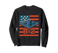 B-2 Stealth Bomber Retro American Flag Military Aircraft Tee Sweatshirt