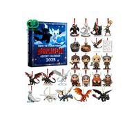 (B) 2025 How to Train Your Dragon Advent Calendar - 24 Days Christmas Countdown Box with Mini Figures & Ornaments Gift Set