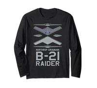 B-21 Raider Stealth Bomber - Advanced Aircraft Manufacturing Long Sleeve T-Shirt
