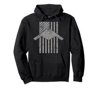 B-21 Raider Stealth Bomber Patriotic Vintage Flag, Aviation Pullover Hoodie