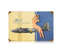 B-24 Liberator Bomber Metal Poster Airplane Aircraft Vintage Tin Sign Wall Art Decor Plaque for Home Bar Club Room Garage Fans Veterans Gift 8x12 inch