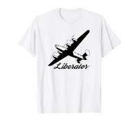 B-24 Liberator WW2 Bomber Plane Flying Silhouette T-Shirt