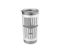 B-25 Mitchell WW2 Bomber Airplane American Flag Mug 2 Stainless Steel Insulated Tumbler