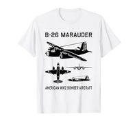 B-26 Marauder American WW2 Bomber Plane Dark Silhouette T-Shirt