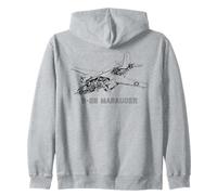 B-26 Marauder WW2 Medium Bomber Cutaway Diagram Zip Hoodie