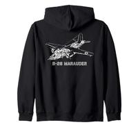 B-26 Marauder WW2 Medium Bomber Cutaway Diagram Zip Hoodie