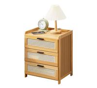 B 3 Drawer / 42X31X50Cm Wooden Bedside Table 1 3 Drawer And Rattan Door Bedside Table Cabinet Nightstand