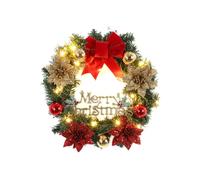 (B) 30/40cm DIY Merry Christmas Decorations For Home Natural Rattan Wreath Garland Tree Craft Xmas Decor