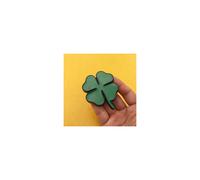(B) 3D Metal Car Sticker Green Lucky Four Leaf Clover Fender Front Grille