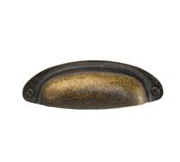 B-417 Drawer Shell Black semicircular Handle Retro Handle Hole spacing 89mm(Antique Brass)