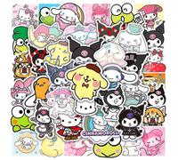 (B) 50pcs Cinnamoroll Sanrio Kuromi Stickers Decal For Laptop Water Bottle Skateboard Decor