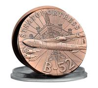 B-52 Stratofortress Commemorative Coin - Antique Bronze Iron Coin Featuring U.S. Strategic Bomber Design, Double-Sided Military Aviation Collectible Coin for Air Force Fans and Aircraft Enthusiasts