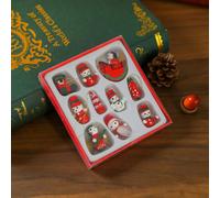 (B) 6pcs Christmas Train Set Wooden Christmas Pendant Christmas Tree Decorations Mini Train Hanging Decorations Xmas Party Favors