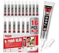 B-7000 Craft Glue for Jewelry Making - 15ml/0.5oz (16 Pack) - Multi-Function B-7000 Super Adhesive Glues Liquid Fusion Glue for Rhinestones Crafts, Clothes Shoes, Fabric, Jewelry Making, Cell Phones