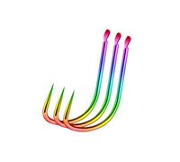 (B-8.2mm) 30pcs 6.4/8.2/10mm Colorful 100c Carbon Steel Fishing Hook Colorful No Barb Japan Fly Fish