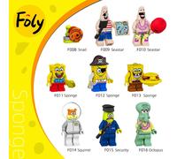 (B) 8Pcs/Set SpongeBob Minifigures Building Blocks Model Toys Kids Gift