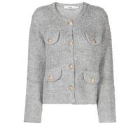 b+ab flap-pocket bouclé wool-blend cardigan - Grey XS