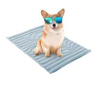 B-arkle-ys Cooling Mat, B-arkle-ys Dog Cooling Pad- Non Gel, Machine Washable, Summer Portable Foldable Non-Slip Dog Coolings Pad for Indoor & Outdoor (Blue,Small)