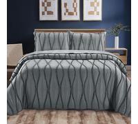 B&B 3 Pieces Bed Throws Super King Size Luxury Bedding Set - Super Soft Modern Cozy Bedspread Throw Bedding Sets with 2 Pillow Shams - Super king, Grey