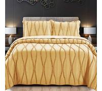 B&B 3 Pieces Bed Throws Super King Size Luxury Bedding Set - Super Soft Modern Cozy Bedspread Throw Bedding Sets with 2 Pillow Shams - Super king, Mustard