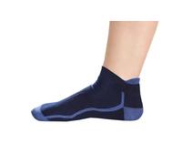 B&B Ankle Trainer Socks for Men and Women Pack of 3 Pairs - Breathable Antimicrobial Soft Cushioned Odor-free Cotton Running Sock (8-11 Uk Size, Navy)