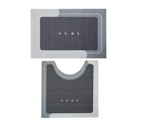 B&B Bath Mat Non Slip Anti Mould Super Absorbent Rubber 2PCS Pedestal & Bath Mats Quick-Drying Washable Bathroom Mat Toilet Shower Matts for Outside Bathtub (Grey)