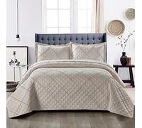 B&B Decorative Bedspreads King Size Bed Quilt Throws -Polyester Filling Reversible Embossed Bedspreads & Coverlets - 240x250cm King Size Bed Throw Christmas Bedding Set,Mink