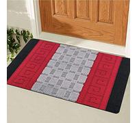 B&B Door Mats Outdoor Heavy Duty Home Office Door Mats Shoe Scrapper Anti Mud Dirt Trapper Floor Mat (40 x 60 cm, Black Grey Red 58)