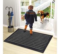 B&B Doormats, Door Mats Outdoor Indoor, Non Slip mat Entrance Rug, Indoor Floor Mat, Dirt Trapper Door Mat Outdoor Mat for patio, Multi Purpose Doormats (Grey, 40 x 60 cm - Pack of 2)