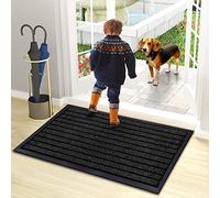 B&B Doormats, Door Mats Outdoor Indoor, Non Slip mat Entrance Rug, Indoor Floor Mat, Dirt Trapper Door Mat Outdoor Mat for patio, Multi Purpose Doormats (Black, 40 x 60 cm - Pack of 2)