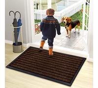 B&B Doormats, Outdoor Indoor Non Slip Entrance Rug, Floor Mat, Dirt Trapper Door Mat for Patio, Multi Purpose (Brown, 45 x 75 cm - Pack of 2)