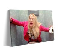 B.B.F MAKE Humor Framed Canvas Wall Art Bathroom Decor White Chicks Comedy Movies Poster Toilet Scene Print Painting Pop Satire Modern Artwork for Living Room Dorm Wall Home Decorations, 8x10inch