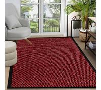 B&B Heavy Duty Red Rubber Mat -120 X 150 cm - Waterproof Anti Sip PVC Backing Indoor Outdoor Floor Mat Rug Runner Carpet Mat