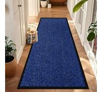 B&B Heavy Duty Rubber Runner Mat Indoor & Outdoor Non Slip Small Large Rubber Backing Runners Rug - Washable Kitchen Doormat Runner Rugs for front Door (90 x 150 cm, Blue)