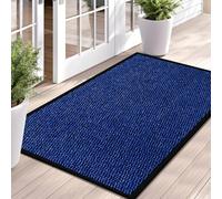 B&B Indoor Rubber Floor Door Mat - Anti-slip Outdoor Super Heavy Duty Waterproof Mat PVC Backing Rubber Door Mats Small - 40 x 60 cm, Blue