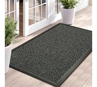 B&B Indoor Rubber Floor Door Mat - Anti-slip Outdoor Super Heavy Duty Waterproof Mat PVC Backing Rubber Door Mats Small - 40 x 60 cm, Grey