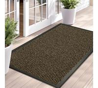 B&B Indoor Rubber Floor Door Mat - Anti-slip Outdoor Super Heavy Duty Waterproof Mat PVC Backing Rubber Door Mats Small - 40 x 60 cm, Brown
