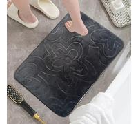 B&B Memory Foam Bath Mat - Bath Mats Sets 2 Piece Washable Quick Drying Anti Slip Shower Mat - Modern Anti Mould Waterproof Bathroom Mat 50 x 80 cm+50 x 40 m, Dark Grey
