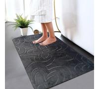 B&B Memory Foam Bath Mat - Non-Slip Bath Mats for Inside Door - Modern Quick-Drying Water Absorbent Toilets 50x40cm, Charcoal