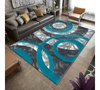 B&B Modern Living Room Rugs 120 x 170 - Super Soft High Dense Pile Washable Non Slip Thick Solid Color Area Rugs for Bedroom, Kitchen, Dining Room Teal - 120 x 170 cm
