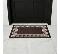 B&B Non Slip Door Mat Super Absorbent Heavy Duty | 40 x 60 cm Machine Washable Doormats for Kitchen and Office Indoor Outdoor Anti Slip Floor Mat - Greeky Rug Brown &Cream