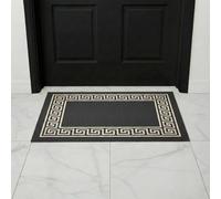 B&B Non Slip Door Mat Super Absorbent Heavy Duty | 40 x 60 cm Machine Washable Doormats for Kitchen and Office Indoor Outdoor Anti Slip Floor Mat - Greeky Rug Dark Grey & Cream