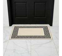 B&B Non Slip Door Mat Super Absorbent Heavy Duty | 40 x 60 cm Machine Washable Doormats for Kitchen and Office Indoor Outdoor Anti Slip Floor Mat - Greeky Rug Beige & Black