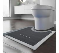 B&B Pedestal Mat Non Slip Anti Mould Quick-Drying Super Absorbent Rubber Bathroom Mat Thickened Washable Toilet Shower Matts (50 x 50 cm, Grey)