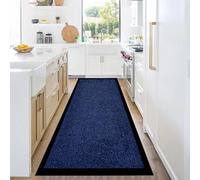 B&B Plain Twist Rubber Door Mat Outdoor and Indoor Use - Heavy Duty Waterproof PVC Non Slip Backing Dirt Trapper Kitchen Floor Mat Pets and Dog Muddy Paws Entrance Mat (60 x 90 cm, Navy Blue)