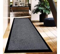 B&B Plain Twist Rubber Runner Rug Outdoor and Indoor Use - Heavy Duty Waterproof PVC Non Slip Backing Dirt Trapper Kitchen Carpet Runner Hallway Hall Entrance Mat (80 x 300 cm, Grey)