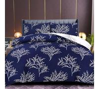 B&B Printed Duvet Cover Set - Ulta Soft Non Iron Easy Care Thick Solid Anti Allergic Duvets Quits Covers 2Pcs Comforter Bed Cover Bedding Set with 2 Pillow Shams (King, Midnight Tree)