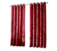 B&B Red 66x72 Blackout Curtains Fully Lined Heavy Crushed Velvet Decorative Window Curtain Two Panels for Kids/Children Bedroom Living Room Decor